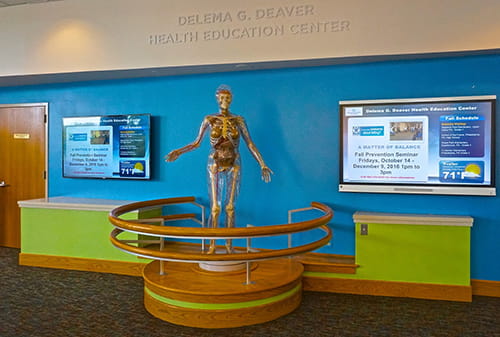 The interactive screens and Pandora in the Lankenau Health Education Center
