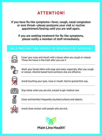 Main Line Health good hygiene poster