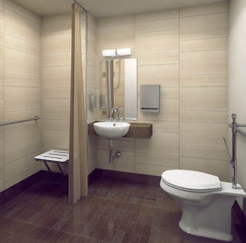 Artist rendering of new pavilion bathroom accommodations