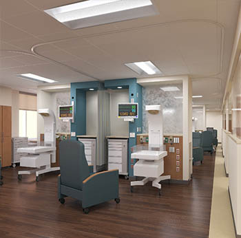 Artist rendering of new pavilion level III neonatal intensive care unit
