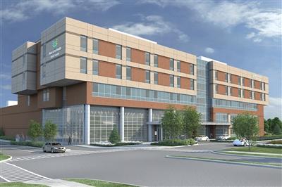 Rendering of planned facade of new Riddle Hospital building